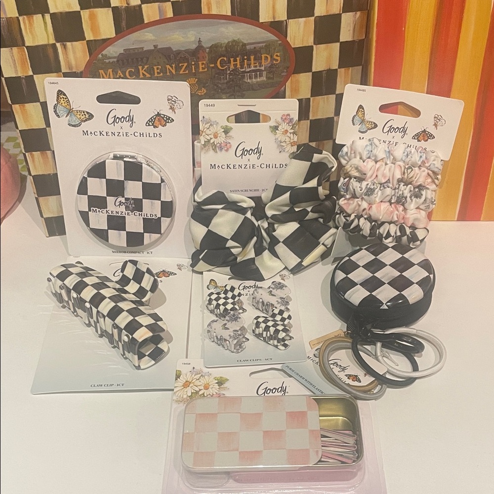 MacKenzie-Childs Black & White Check Kids Hair Accessory Collection